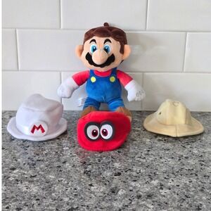 Super Mario Odyssey Plush Gamestop Exclusive W/ Hats 2019 ThinkGeek 7"
